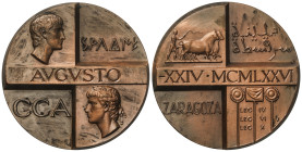 Spanish Medals

Bimilenario Fundación Caesaraugusta. 1976. F.N.M.T. Anv.: Bustos de Augusto, con leyendas AVGVSTO, SALDVIE (leyenda ibérica) y CCA. ...