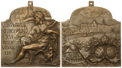 World Medals

XVI Convención Médica Inernacional. 1909. BUDAPEST. RUMANÍA. Anv.: Alegoría a la medicina sentada a izquierda, lechuza y monumento. Re...