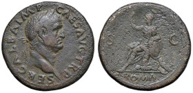 Galba (68-69) Sesterzio - Busto laureato a d. - R/ Roma seduta a s. - RIC 241 AE (g 24,34) Ex Oslo Mynthandel, lotto 1098

BB/MB