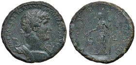Adriano (117-138) Sesterzio - Busto laureato a d. - R/ Cerere stante a s. - RIC 661 AE (g 23,49) Ex Numismatik Naumann, 83, lotto 615

BB