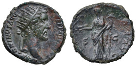 Antonino Pio (138-161) Dupondio - Testa radiata a d. - R/ La Felicità stante a s. - RIC 800 AE (g 10,87) Restauri

BB