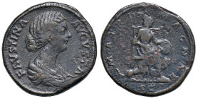 Faustina II (moglie di Marco Aurelio) Sesterzio - Busto a d. - R/ Cibele seduta a s. - RIC 1663 AE (g 33,36) Ex Kunker, 56, lotto 251

BB