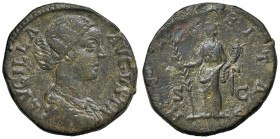 Lucilla (moglie di Lucio Vero) Sesterzio - Busto a d. - R/ La Ilarità stante di fronte - RIC 1742 AE (g 21,54)

BB