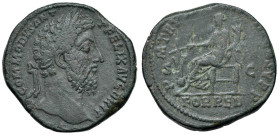 Commodo (181-192) Sesterzio - Testa laureata a d. - R/ LA Fortuna seduta a s. - RIC 513 AE (g 24,64) Ex Naville, asta 48, lotto 485

BB