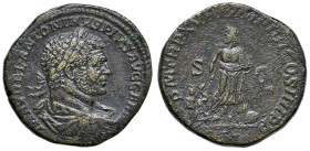 Caracalla (211-217) Sesterzio - Busto laureato a d. - R/ Esculapio stante di fronte - RIC 538a AE (g 24,25) Ex Kunker, asta 62, lotto 4297

BB