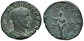 Filippo I (244-249) Sesterzio - Busto a laureato a d. - R/ La Pace stante a s. - RIC 184 AE (g 14,42) Ex Gorny & Mosch, 282, lotto 3694

BB