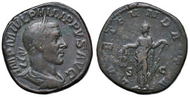 Filippo I (244-249) Sesterzio - Busto laureato a d. - R/ La Letizia stante a s. - RIC 175 AE (g 21,00) Ex Naville, 70, lotto 549

BB