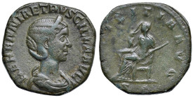 Erennia Etruscilla (moglie di Traiano Decio) Sesterzio - Busto diademato a d. - R/ La Pudicizia seduta a s. - RIC 136b AE (g 16,00) Ex Roma Numismatic...