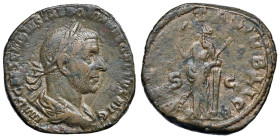 Treboniano Gallo (251-253) Sesterzio - Busto a laureato a d. - R/ La Sicurezza stante a s. - RIC 124 AE (g 17,98) Ex Naville, 69, lotto 525

BB