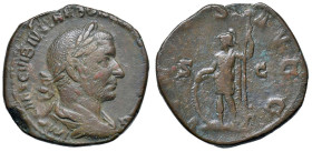 Treboniano Gallo (251-253) Sesterzio - Busto a laureato a d. - R/ La Virtù stante a s. - RIC 126 AE (g 15,55) Ex Kunker, 68, lotto 351

BB