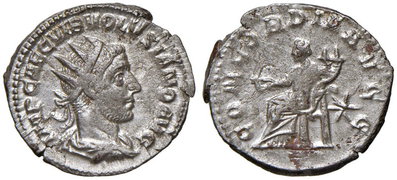 Volusiano (251-253) Antoniniano - Busto radiato a d. - R/ La Concordia seduta a ...