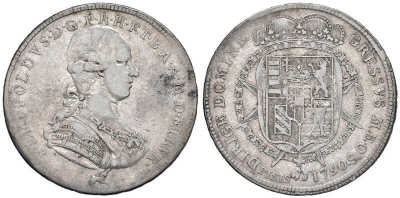 FIRENZE Pietro Leopoldo (1765-1790) Francescone 1790 - MIR 385/8 AG (g 27,06) RR...