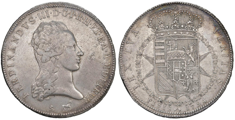 FIRENZE Ferdinando III (1790-1801) Francescone 1794 - MIR 405/3 AG (g 27,19) Luc...