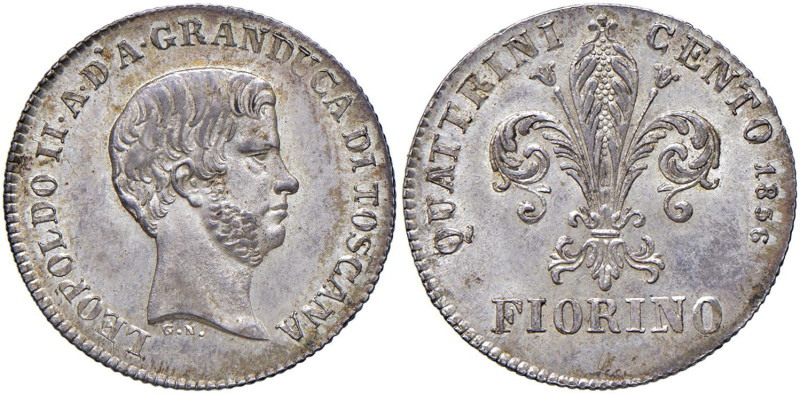 FIRENZE Leopoldo II (1824-1859) Fiorino 1856 - MIR 453/6 AG (g 6,87)

SPL+