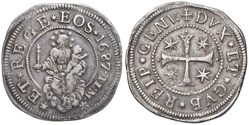 GENOVA Dogi Biennali (1528-1797) Scudo stretto 1687 ILM - MIR 294/48 AG (g 38,33...