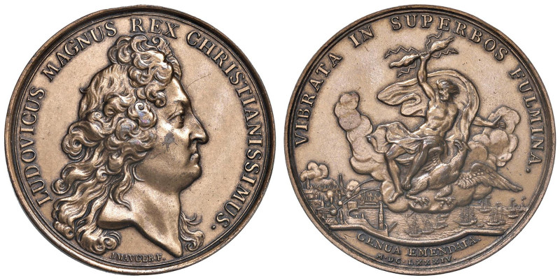 FRANCIA Riconio moderno della medaglia 1684 per il bombardamento di Genova - AE ...