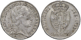 MILANO Francesco II (1799-1800) 30 Soldi 1799 - MIR 473/1 AG (g 7,32) RR Graffi e colpi diffusi

qBB