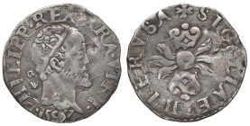 NAPOLI Filippo II di Spagna (1554-1598) Mezzo Carlino 15SZ - Magliocca 80 AG (g 1,23) R Graffietti

qBB/BB