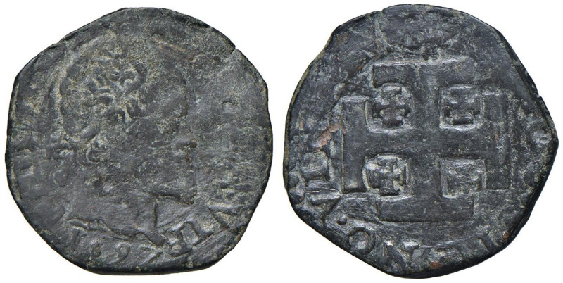 NAPOLI Filippo II (1554-1598) 3 Cavalli 1597 - Magliocca non presente CU (g 3,94...