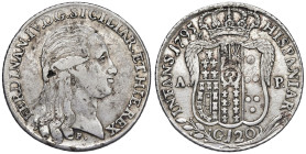 NAPOLI Ferdinando IV (1759-1799) Piastra 1795 - Nomisma 456 AG (g 27,40) Macchie

BB