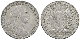 NAPOLI Ferdinando IV di Borbone (1759-1798) Ducato da 100 grana 1785 D/B.P. - Magliocca 261a; Nomisma 472 AG (g 22,77) Graffi di conio al D/

BB