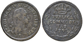 NAPOLI Ferdinando IV (1759-1799) 3 Tornesi 1792 sigle A P - Nomisma 544 CU (g 9,59) Ex Artemide, 24E, lotto 1614

BB+
