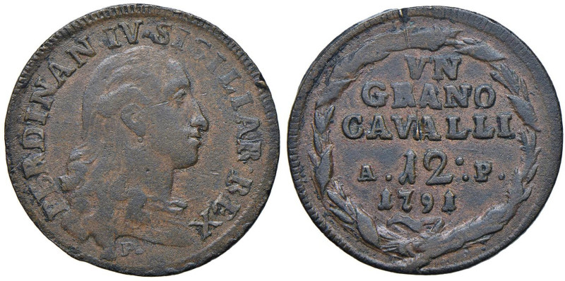 NAPOLI Ferdinando IV (1759-1799) 12 Cavalli 1791 A P - Nomisma 558 CU (g 6,18) R...