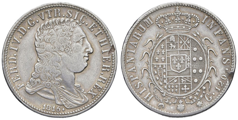 NAPOLI Ferdinando IV di Borbone (1815-1816) 120 Grana 1816 - Magliocca 428; Nomi...