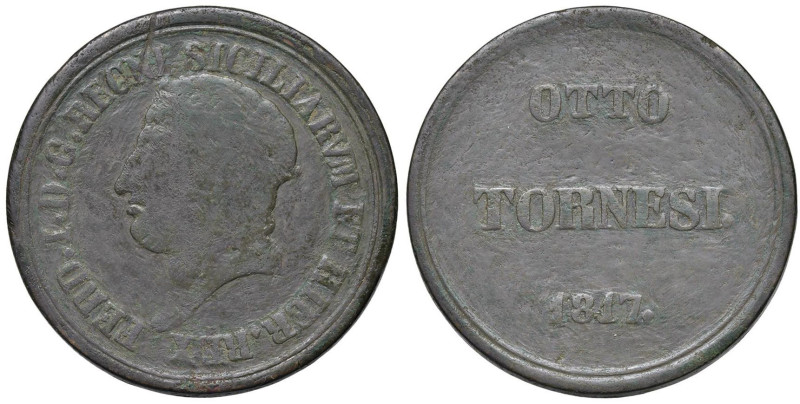 NAPOLI Ferdinando I (1816-1825) 8 Tornesi 1817 - Nomisma 817 CU (g 27,10) RR

...
