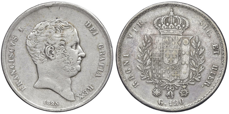 NAPOLI Francesco I (1825-1830) Piastra 1825 - Nomisma 838 AG (g 27,35) Lucidata...