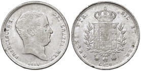 NAPOLI Francesco I (1825-1830) Piastra 1825 - Nomisma 835 AG (g 27,46) Graffietto al D/

BB