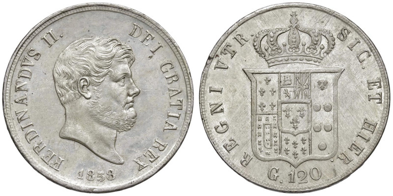 NAPOLI Ferdinando II (1830-1859) Piastra 1858 - Nomisma 970 AG (g 27,51)

qFDC