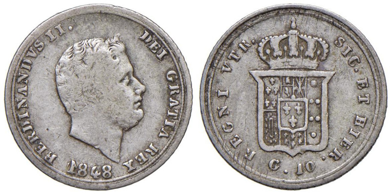 NAPOLI Ferdinando II (1830-1859) Carlino 1848 - Nomisma 1062 AG (g 2,26) RRR

...