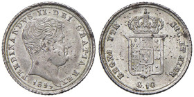 NAPOLI Ferdinando II (1830-1859) Carlino 1855 - Nomisma 1070 AG (g 2,26) Difetti di conio

qSPL