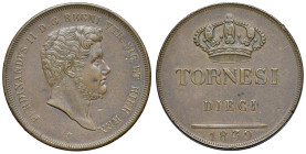 NAPOLI Ferdinando II (1830-1859) 10 Tornesi 1839 - Nomisma 1111 CU (g 32,56) Colpetti al bordo

SPL