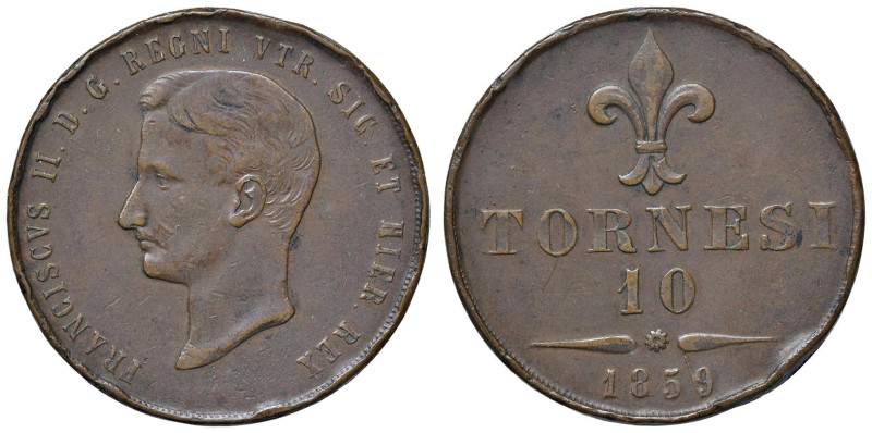 NAPOLI Francesco II (1859-1860) 10 Tornesi 1859 - Nomisma 1295 CU (g 29,83) Pesa...