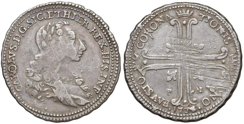 PALERMO Carlo di Borbone (1734-1759) 6 Tarì 1735 - Serio 52 AG (g 13,40)

qBB/...
