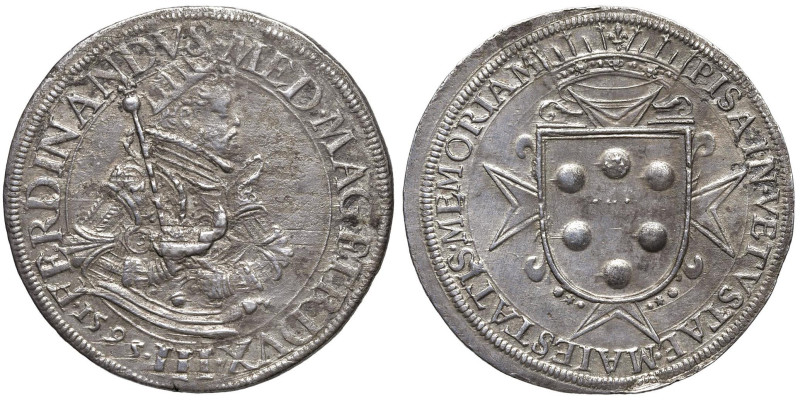 PISA Ferdinando I (1595-1608) Tallero 1595 - MIR 443 AG (g 28,19) Superfici poro...