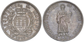 SAN MARINO 5 Lire 1898 - Gig. 17 AG (g 24,95)

SPL