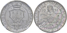 SAN MARINO 10 Lire 1931 Prova - AG RR In slab NGC MS 66 2728018-012

MS 66