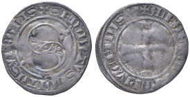 SIENA Repubblica (1180-1390) Grosso da 5 soldi - MIR 505 AG (g 2,69) RR Come menzionato nel MIR, questo esemplare presenta una variante nella leggenda...