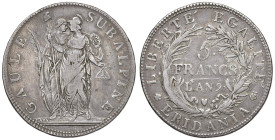 TORINO Repubblica Subalpina (1800-1802) 5 Franchi A. 9 - Gig. 3 AG (g 24,83)

qBB