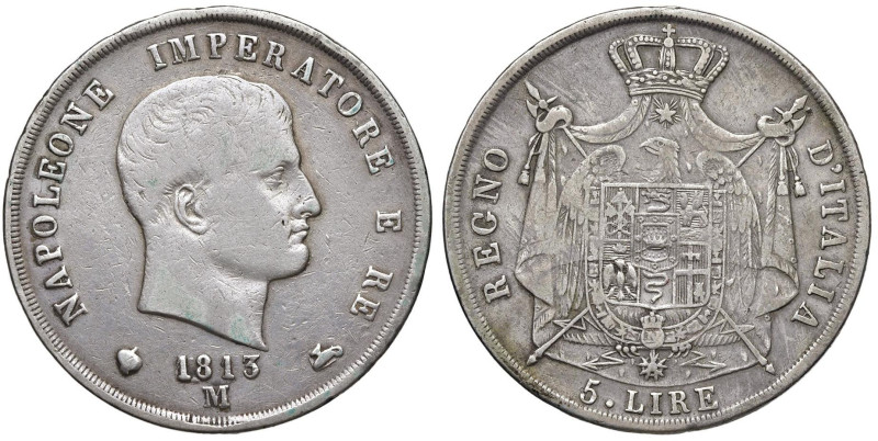 Napoleone (1805-1814) Milano - 5 Lire 1813 - Gig. 122 AG (g 24,56)

MB+