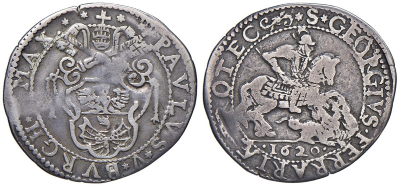 Paolo V (1605-1621) Ferrara - Giulio 1620 - Munt. 217 AG (g 2,94)

MB