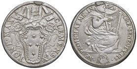 Clemente X (1670-1676) Testone - Munt. 27 AG (g 9,47) Traccia d'appiccagnolo

qBB