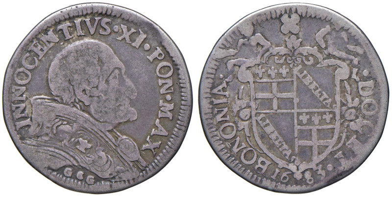 Innocenzo XI (1676-1689) Bologna - Testone 1683 - Munt. 223 AG (g 8,68)

MB