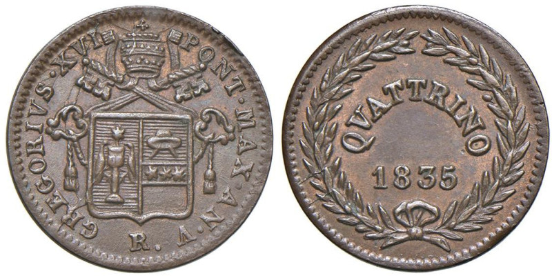 Gregorio XVI (1831-1846) Quattrino 1835 A. V - Nomisma 563 CU (g 1,91)

qFDC