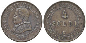Pio IX (1846-1878) 4 Soldi 1868 A. XXII - Nomisma 896 CU (g 19,68)

BB/BB+