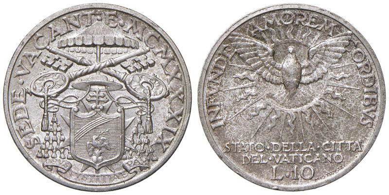 Sede Vacante (1939) 10 Lire 1939 - Nomisma 931 AG (g 10,00)

FDC