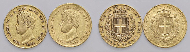 Carlo Alberto (1831-1849) 20 Lire 1832 G rigato - AU Lotto di due esemplari, dep...